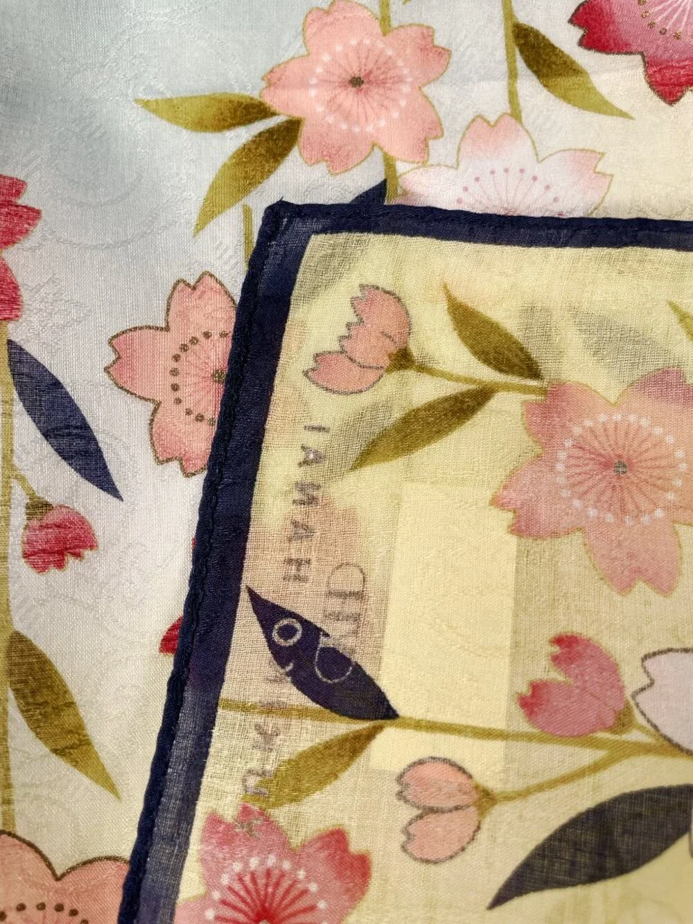 NWT Yukiko Hanai Cherry Blossom Cotton Scarf 19